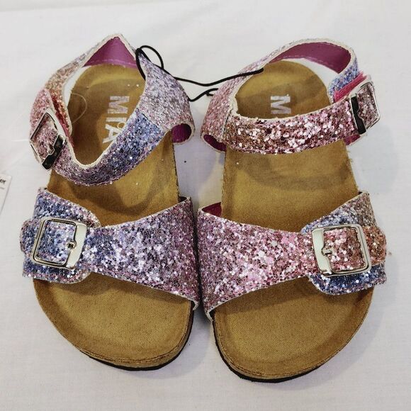 MIA Girl Lil Jayse Pink Glitter Sandals Girls Size 5 M